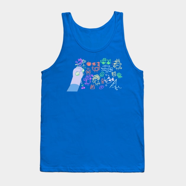 Bluey - Tradies Chalk Drawing Tank Top by HighResPrints